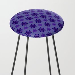 Vintage Style Very Peri Floral Pattern Counter Stool