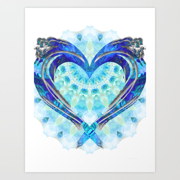 Bright Blue Heart Art - True Blue Art Print