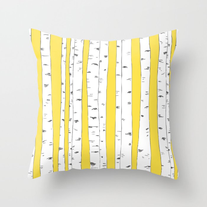 Aspen Forest - Yellow Throw Pillow