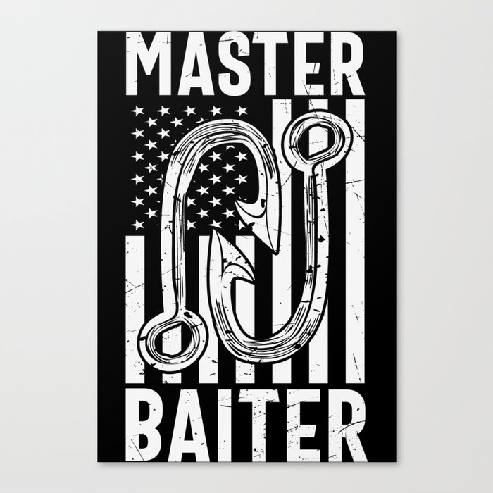 Master Baiter Fishing USA Flag Canvas Print