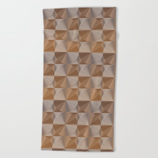 Shiny golden embossed metal pattern Beach Towel