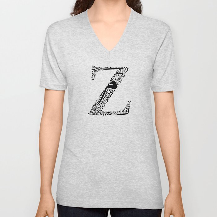 Creative Beautiful Letter "Z" Design. V Neck T Shirt