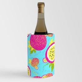 Passion Fruit - Tropical Pink on Blue Wine Chiller