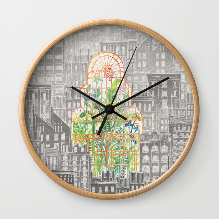 Eva City Glasshouse Wall Clock