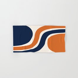 Abstract Shapes 66 in Vintage Orange and Navy Blue Hand & Bath Towel