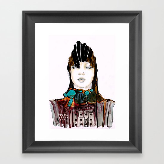 Warrior fashion portrait Framed Art Print