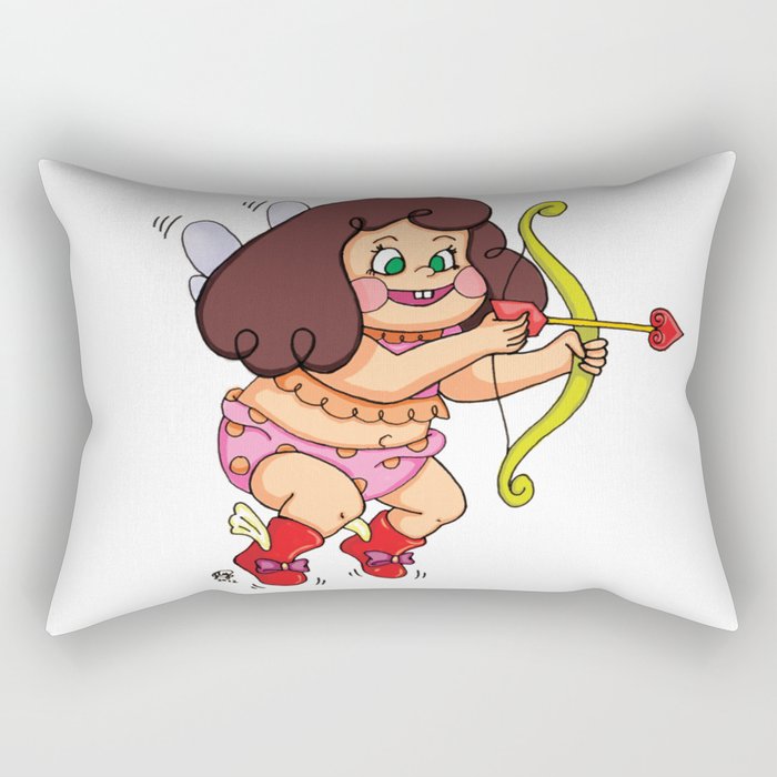 "Direct Hit to Your Heart {Cupid Girl}" by Jesse Young ILLO. Rectangular Pillow
