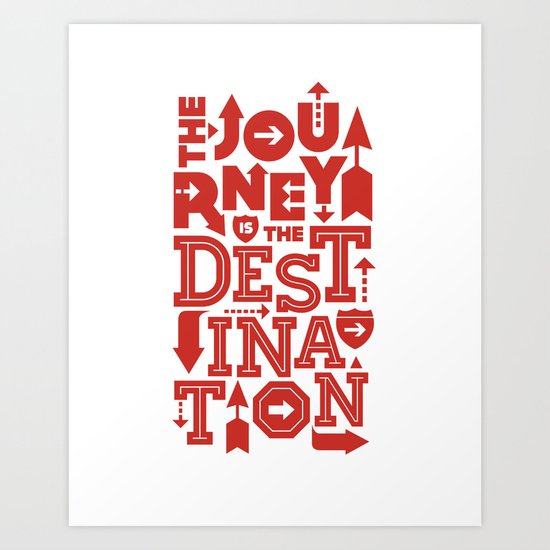 Red Zen Journey Quote Art Print
