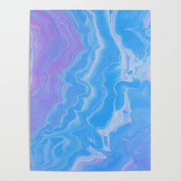 Lavender & Blue Watercolor Marble Poster