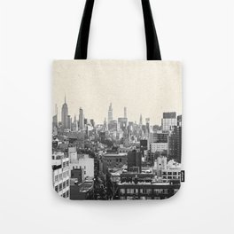 New York City Skyline | Black and White | Minimalist Travel Photography Tote Bag