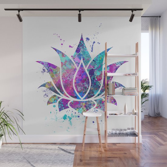 Lotus Flower Watercolor Print Wall Art Wedding Gift Zen Decor Wall