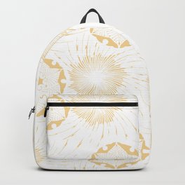 Golden Flower Pavilion - White Backpack