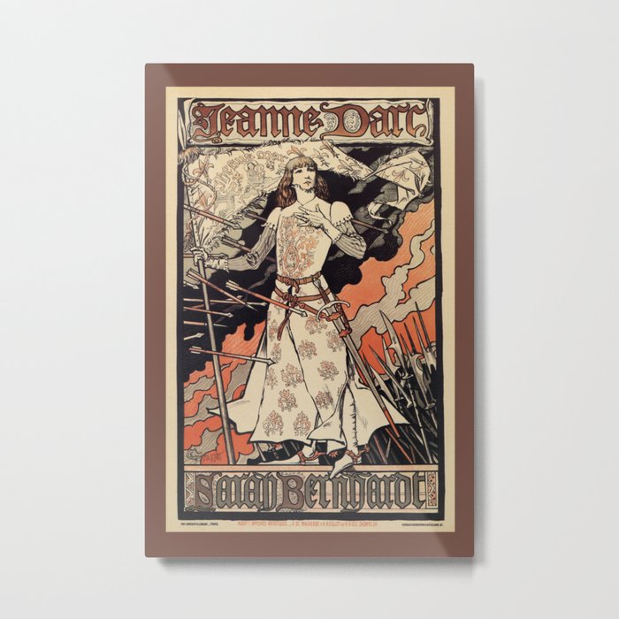 Sarah Bernhardt As Joan Of Arc Vintage Theatre Ad Metal Print By Aapshop Society6