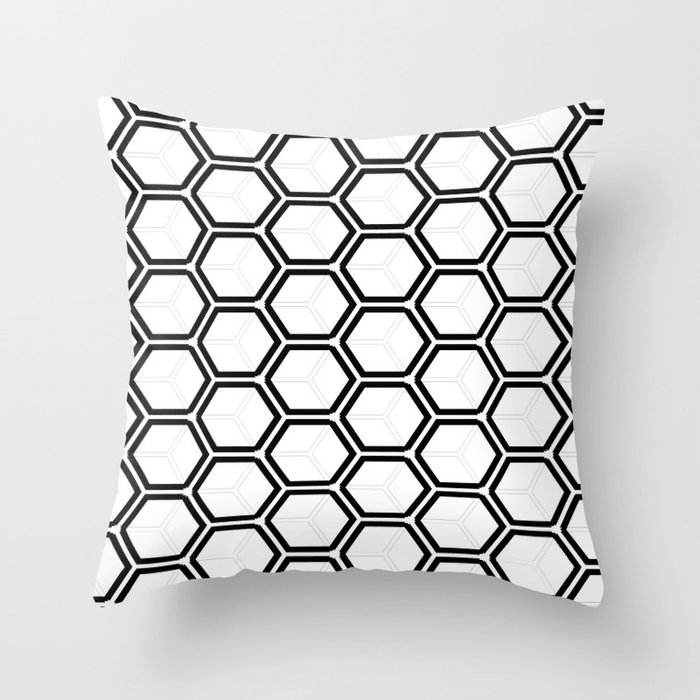 Modern black white abstract geometrical pattern Throw Pillow