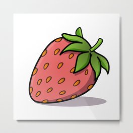 Red Strawberry Metal Print | Strawberries, Digitalartwork, Graphicdesign, Ink, Berryvectorart, Vectoricon, Lineicon, Strawberrylover, Berrylover, Vectorart 