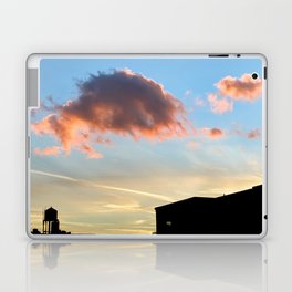 Pink clouds sunset over water tower in NY Laptop Skin