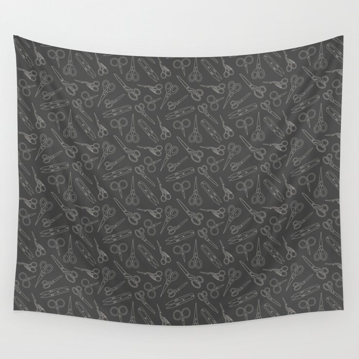 Craft Scissors // Grey Wall Tapestry