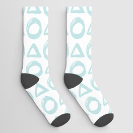 Blue Cotton Candy Cute Geometric Seamless Pattern | Danish Pastel colour | Abstract Prints Socks