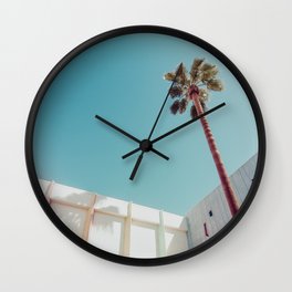 Palm Tree in Palm Springs, Mid Century Modern Photo Wall Clock