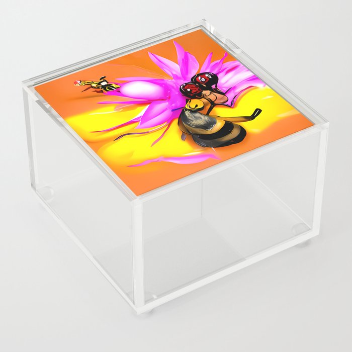 Abstract AI generative ART - Pollinate 3 Acrylic Box