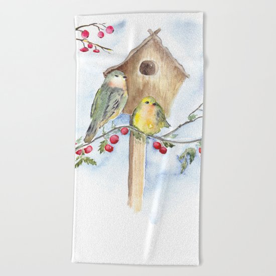 Winter animal #16 Beach Towel