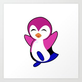 Subtle Genderfluid Penguin. genderfluid penguin. genderfluid penguins Art Print