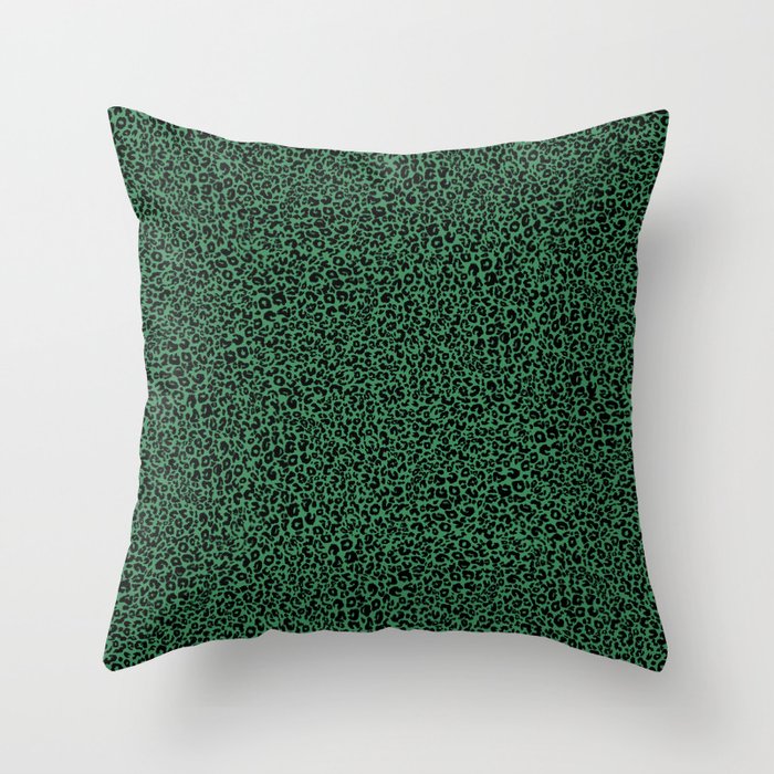 Leopard dotted_green Throw Pillow