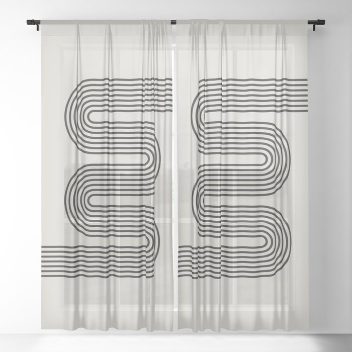 Modern Mid Century Art Sheer Curtain