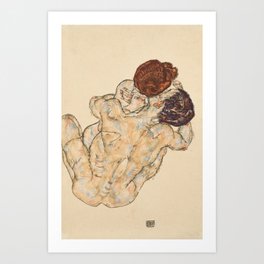Man and Woman by Egon Schiele, 1917 Art Print