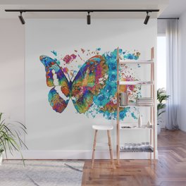Big Bold Butterfly Art With Colorful Mandala Wall Mural