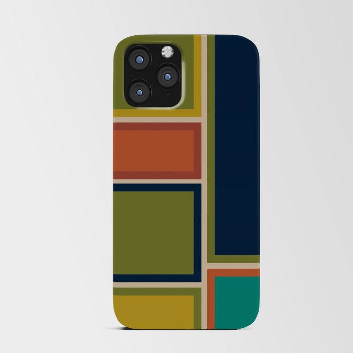 Modular Midcentury Modern Geometric Pattern in Retro Mid Mod Colors iPhone Card Case