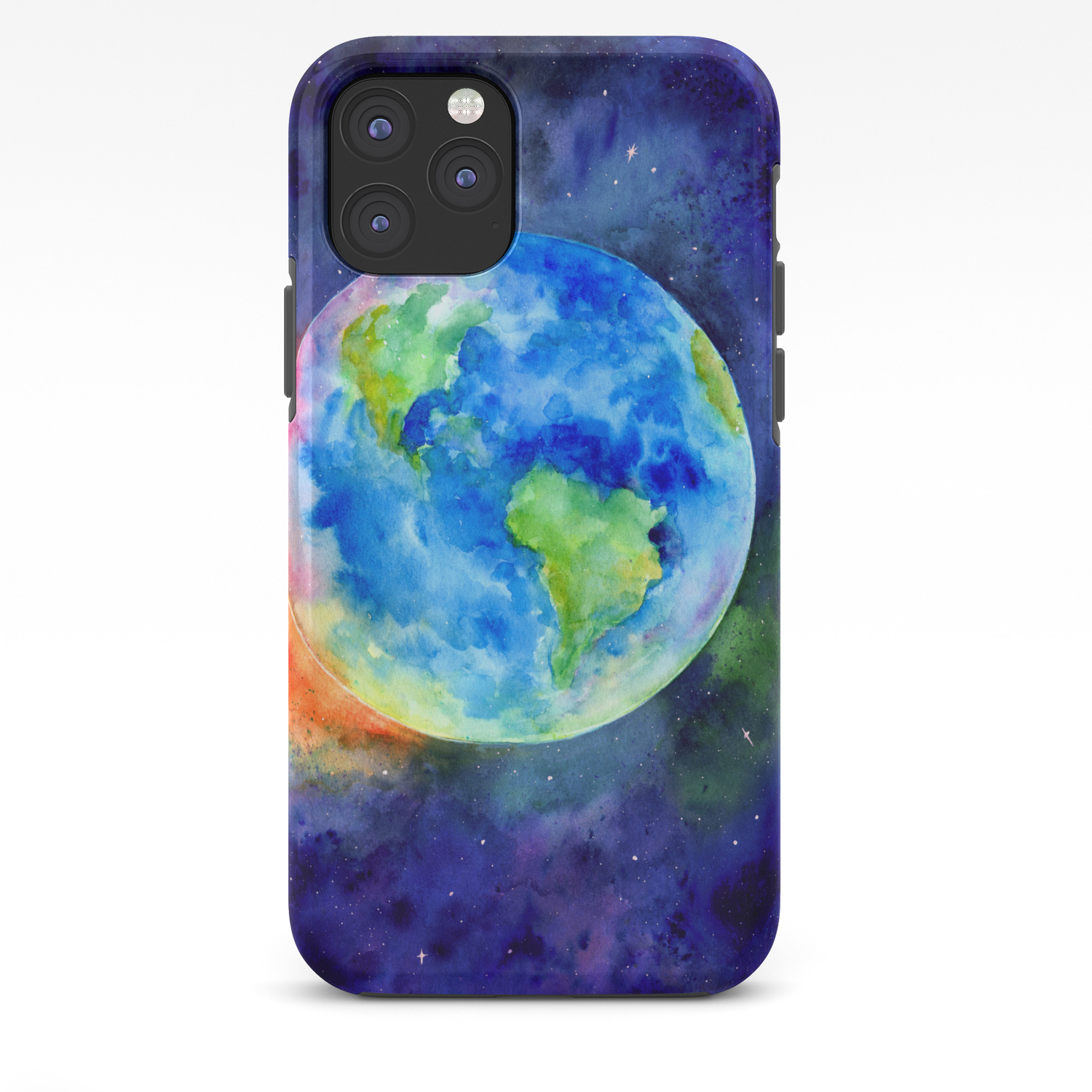 Watercolor Painting Of Earth Iphone Case By Chengjing Society6