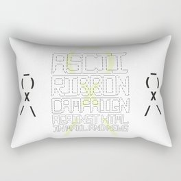 ASCII Ribbon Campaign against HTML in Mail and News – White Rectangular Pillow