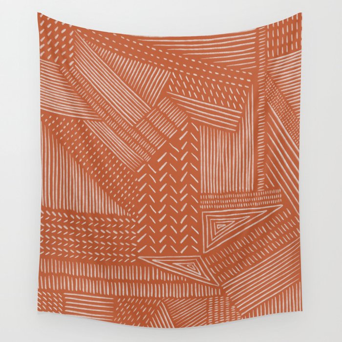 Mud Cloth / Orange Wall Tapestry