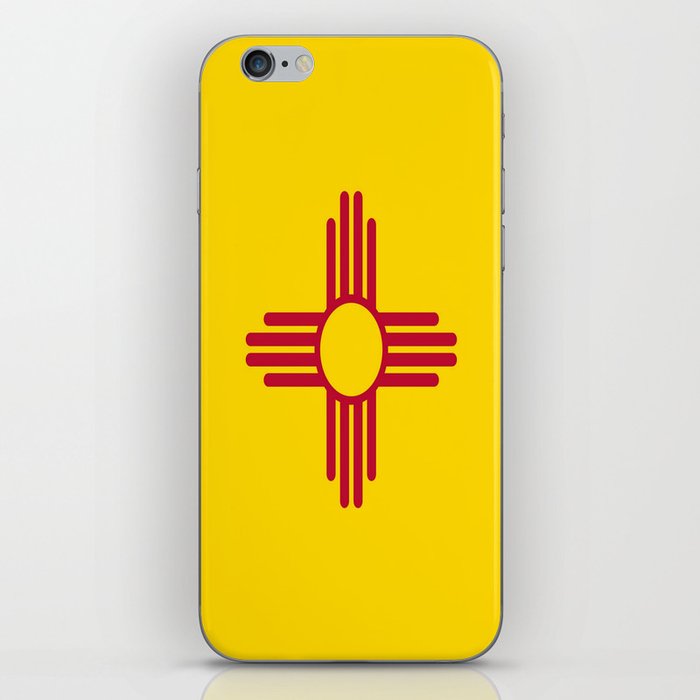 flag new mexico-usa,america,sun,Zia Sun symbol,New Mexican,Albuquerque,Las Cruces,santa fe,roswell iPhone Skin