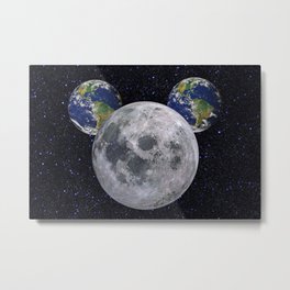 Moony Mouse Metal Print | Planets, Moon, Mickymouse, Stars, Earth, Galaxy, Space, Universe, Collage, Moonymouse 