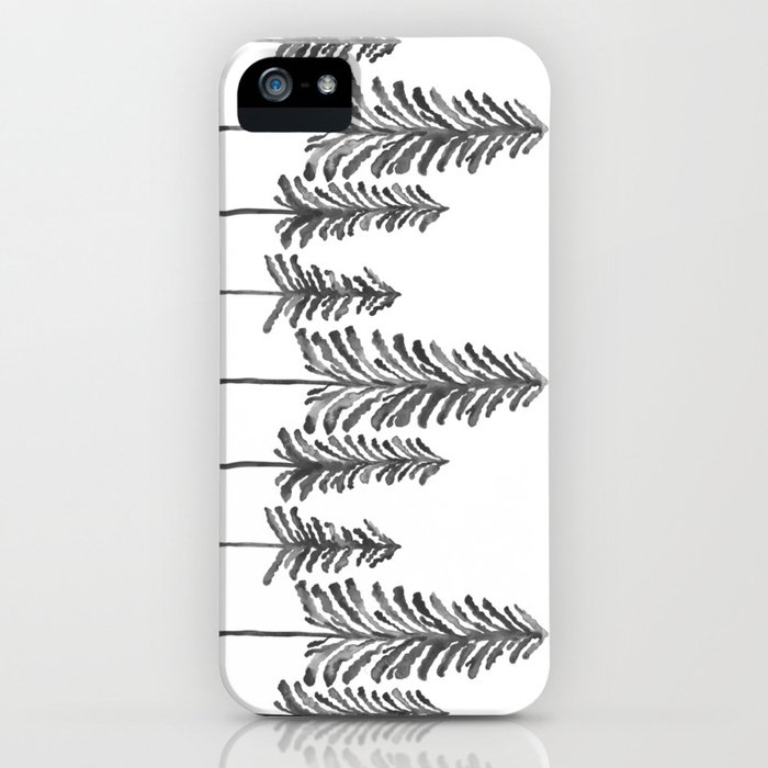 pine trees – black ink iphone case