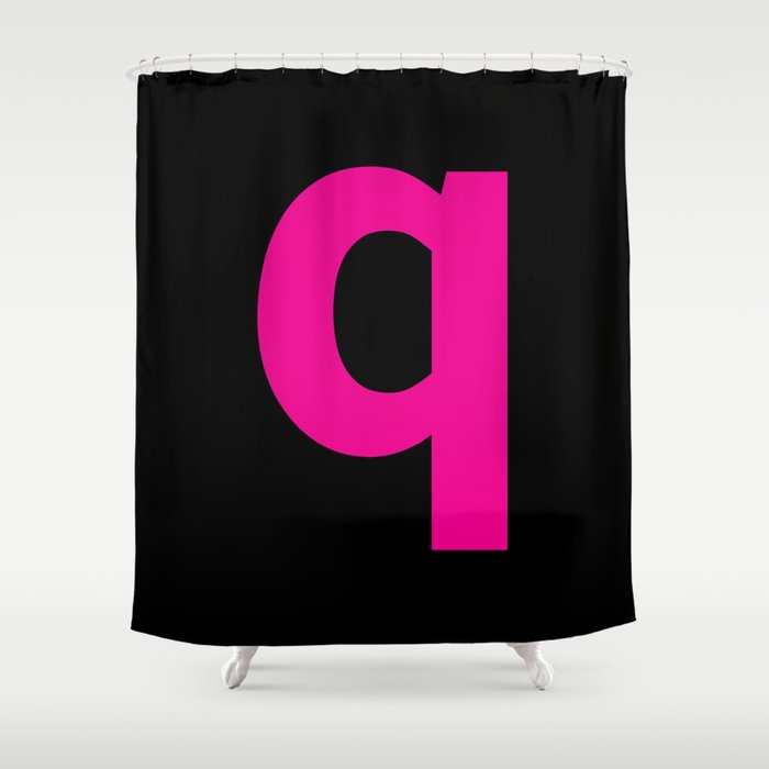 letter Q (Magenta & Black) Shower Curtain