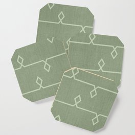 Boho Ethnic Pattern in Green Coaster