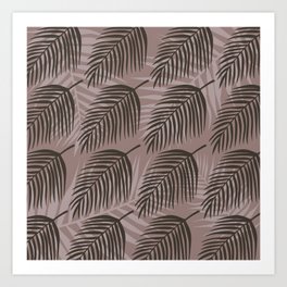Brown Palm Leaf Pattern 03 Art Print