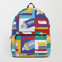 Toothpaste Backpack | Art, Dentist, Popart, Toothpaste, Tooth, Design, Vector, Brush, Yellow, Teeth 