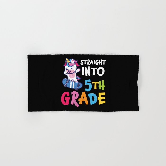 Straight Into 5th Grade Dabbing Unicorn Hand & Bath Towel