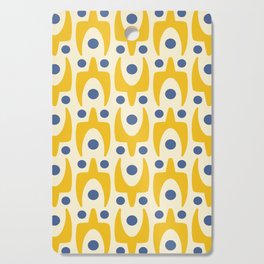 Mid Century Modern Abstract Pattern 641 Googie Yellow and Blue Cutting Board