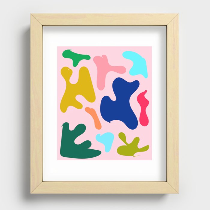 17 Henri Matisse Inspired 220527 Abstract Shapes Organic Valourine Original Recessed Framed Print