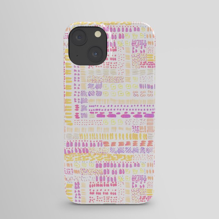 yellow peach pink candy ink marks hand-drawn collection iPhone Case