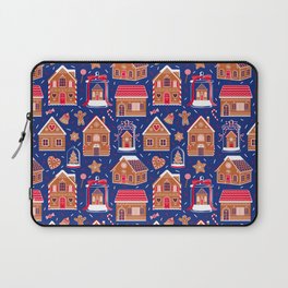 Gingerbread Houses and Sweets Candies - Blue Laptop Sleeve