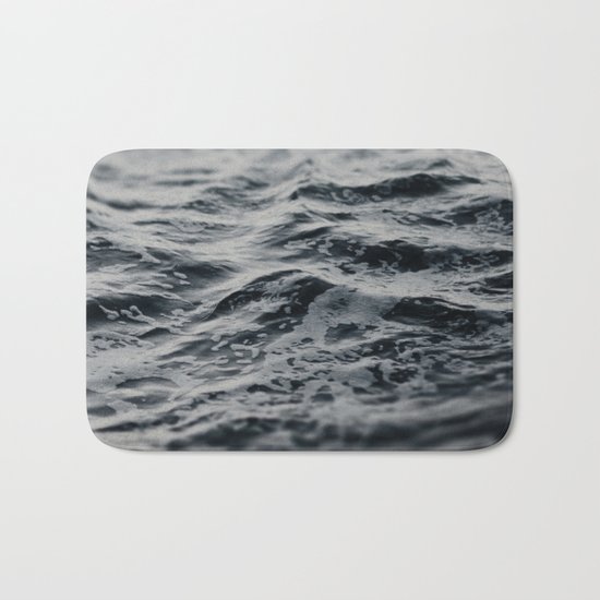 Ocean Magic Black and White Waves Bath Mat