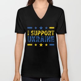 Save Ukraine save humanity Ukrainian colors V Neck T Shirt