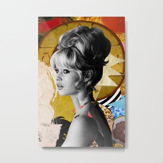 Golden Brigitte Bardot By Zabu Stewart Metal Print