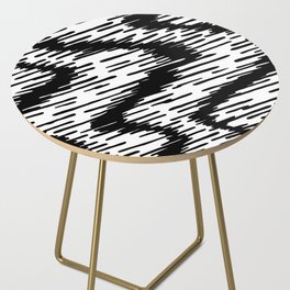 Black and White swirls pattern, Line abstract splatter Digital Illustration Background Side Table